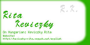 rita keviczky business card